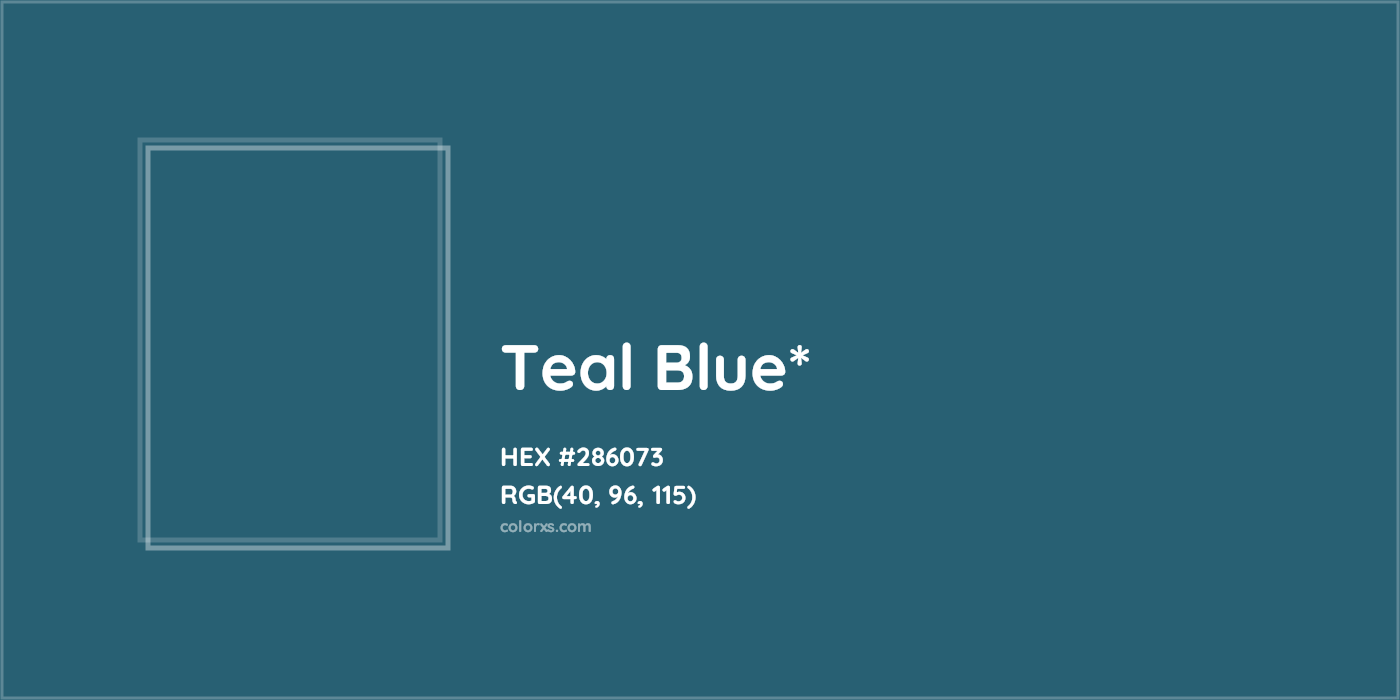 HEX #286073 Color Name, Color Code, Palettes, Similar Paints, Images