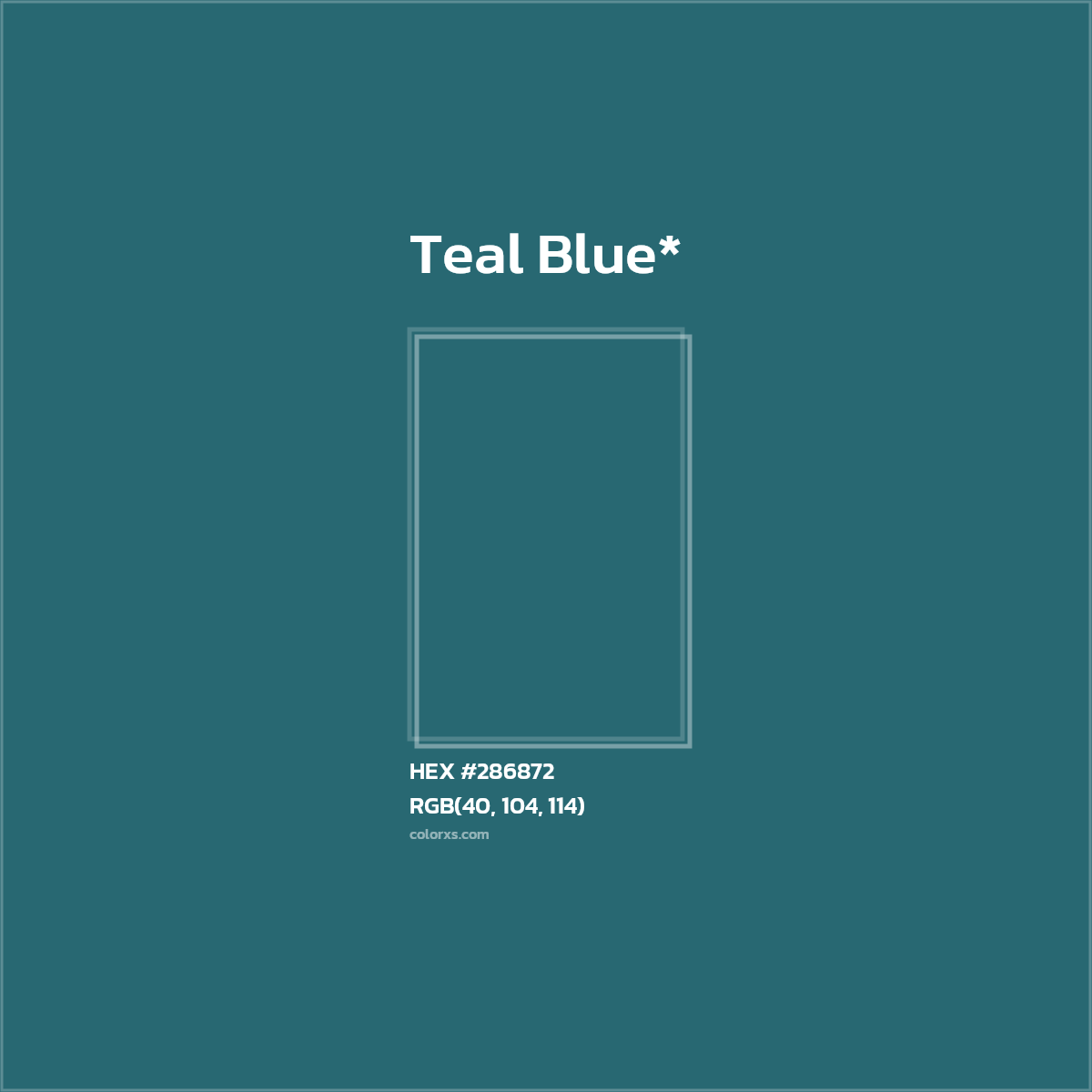 HEX #286872 Color Name, Color Code, Palettes, Similar Paints, Images