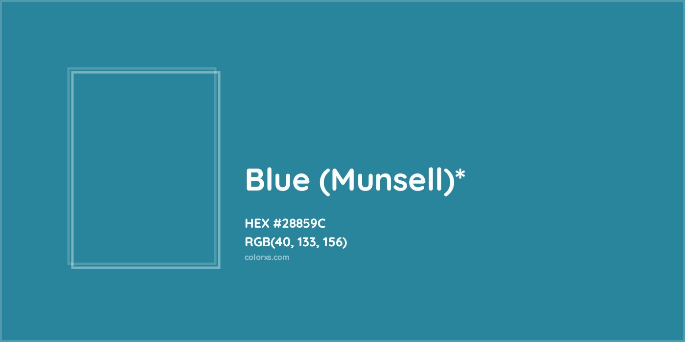HEX #28859C Color Name, Color Code, Palettes, Similar Paints, Images