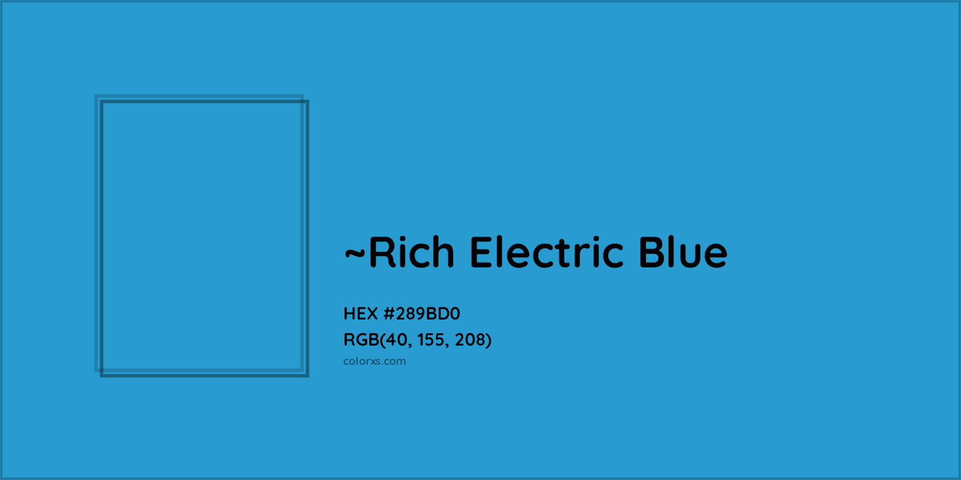 HEX #289BD0 Color Name, Color Code, Palettes, Similar Paints, Images
