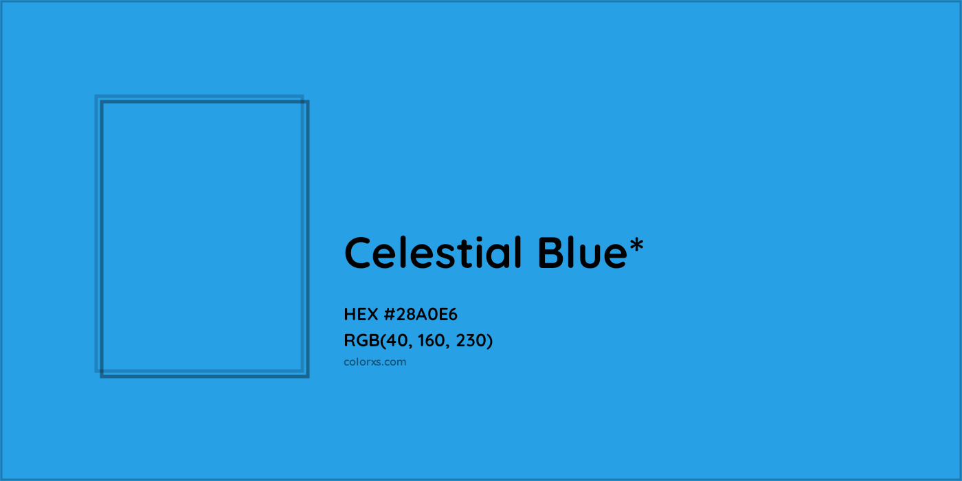 HEX #28A0E6 Color Name, Color Code, Palettes, Similar Paints, Images