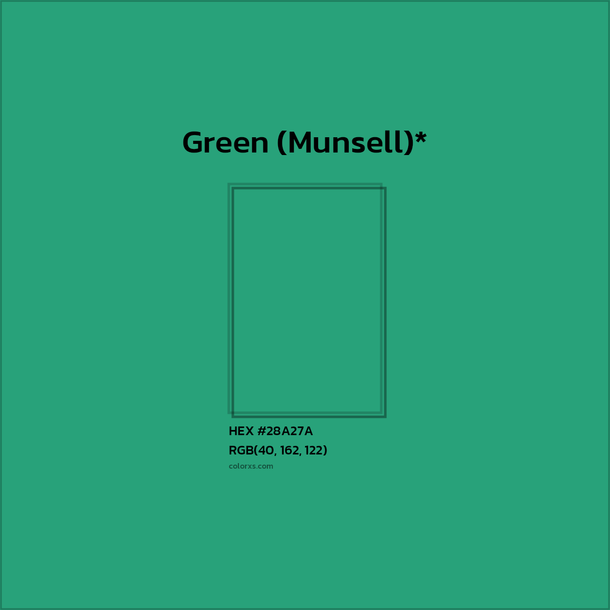 HEX #28A27A Color Name, Color Code, Palettes, Similar Paints, Images