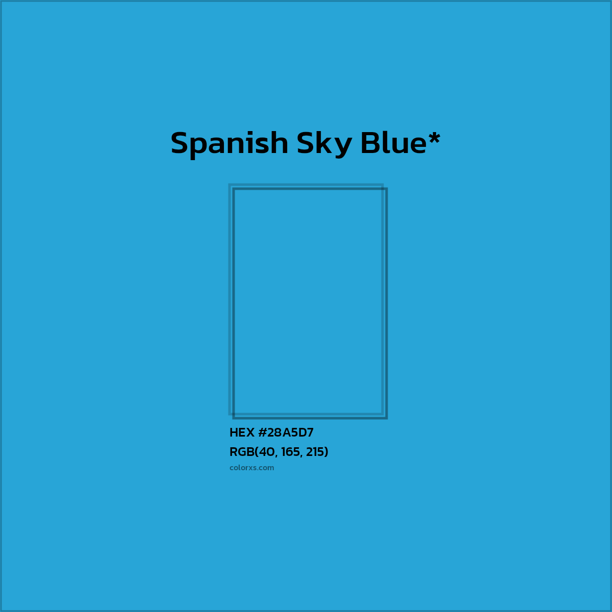 HEX #28A5D7 Color Name, Color Code, Palettes, Similar Paints, Images