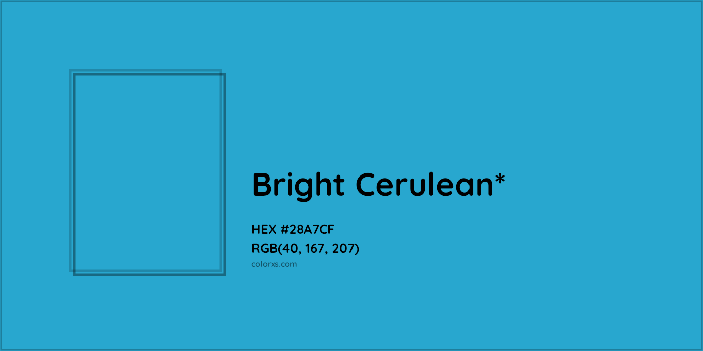 HEX #28A7CF Color Name, Color Code, Palettes, Similar Paints, Images