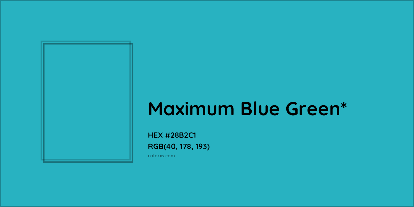 HEX #28B2C1 Color Name, Color Code, Palettes, Similar Paints, Images