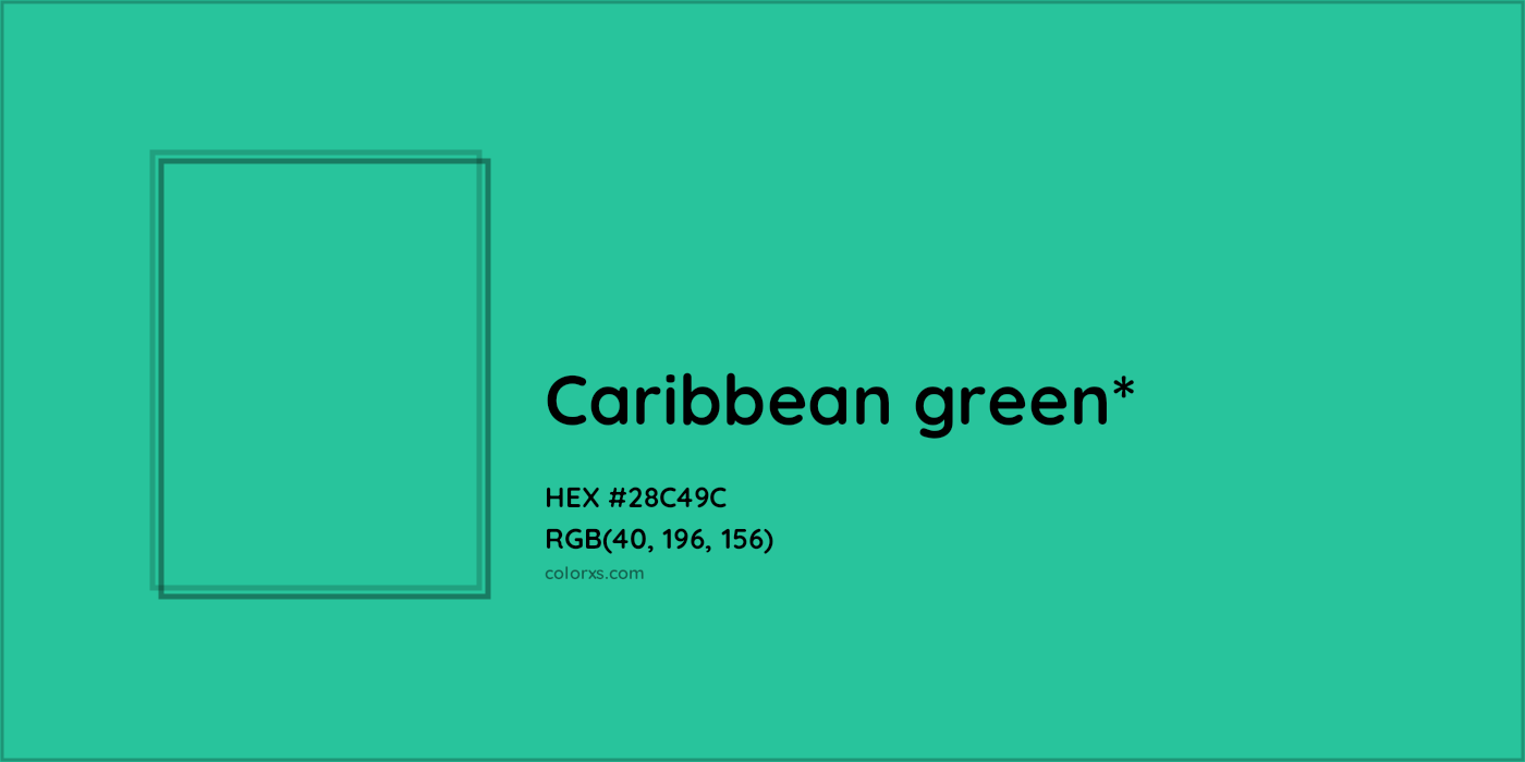 HEX #28C49C Color Name, Color Code, Palettes, Similar Paints, Images