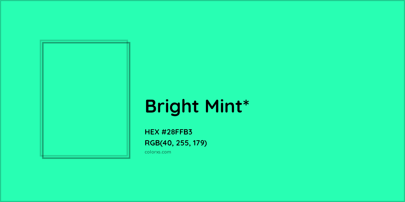 HEX #28FFB3 Color Name, Color Code, Palettes, Similar Paints, Images