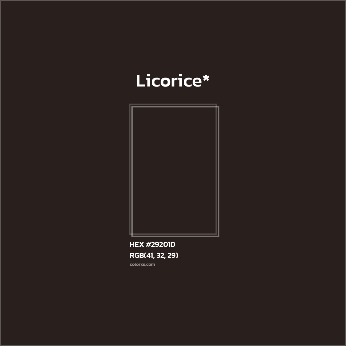 HEX #29201D Color Name, Color Code, Palettes, Similar Paints, Images