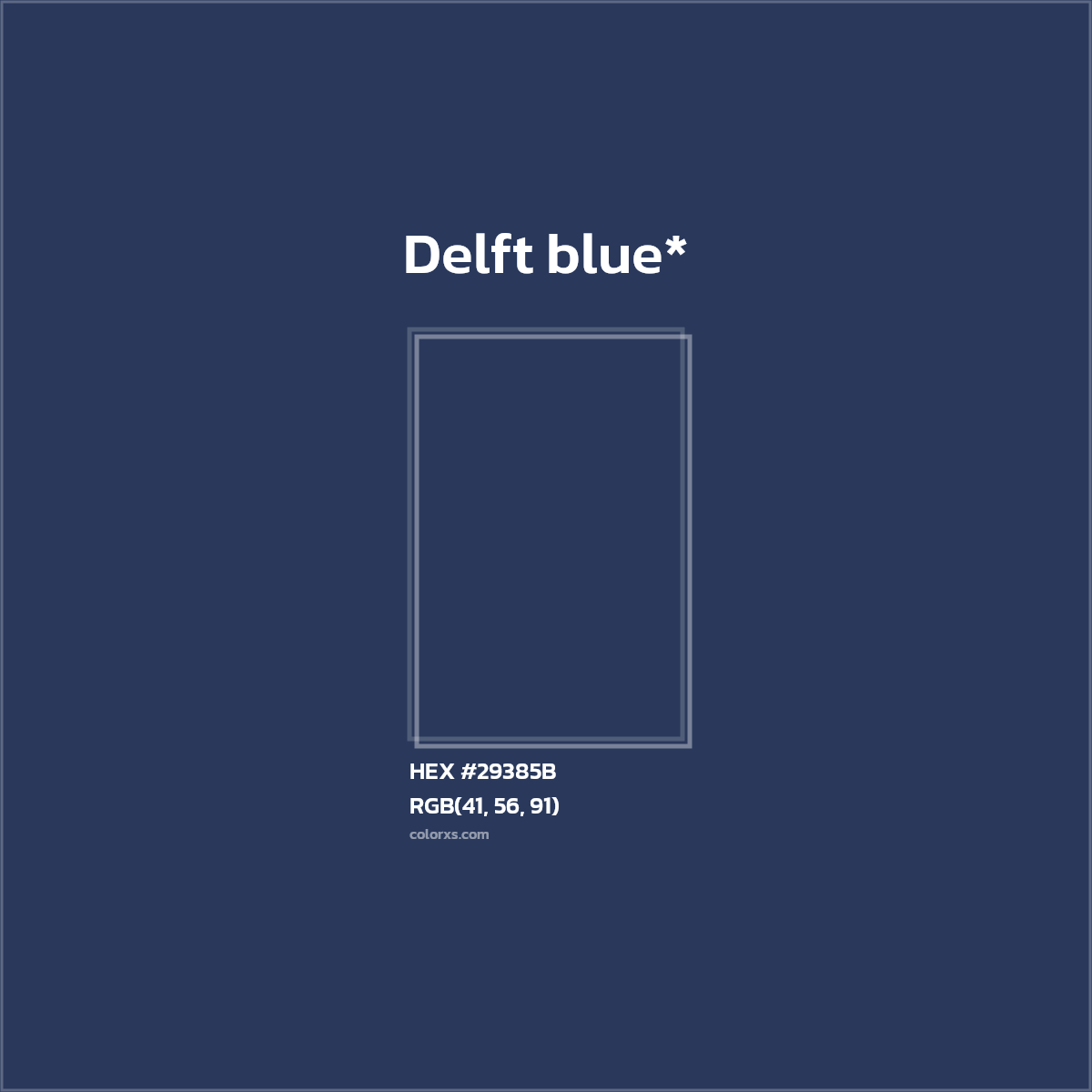 HEX #29385B Color Name, Color Code, Palettes, Similar Paints, Images