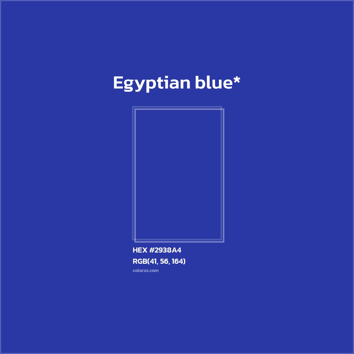 HEX #2938A4 Color Name, Color Code, Palettes, Similar Paints, Images
