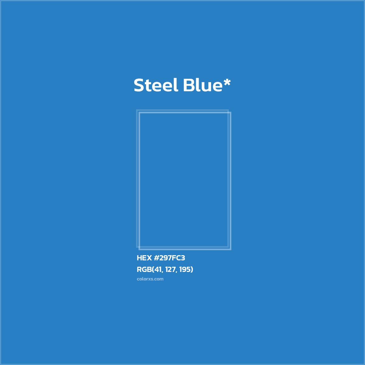 HEX #297FC3 Color Name, Color Code, Palettes, Similar Paints, Images