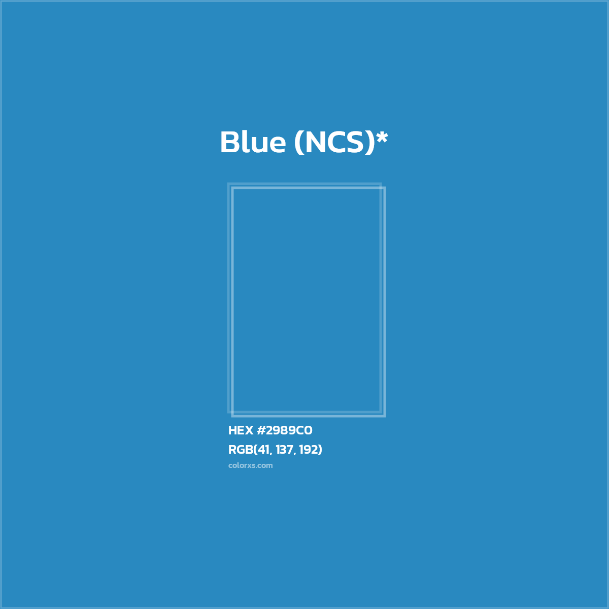 HEX #2989C0 Color Name, Color Code, Palettes, Similar Paints, Images