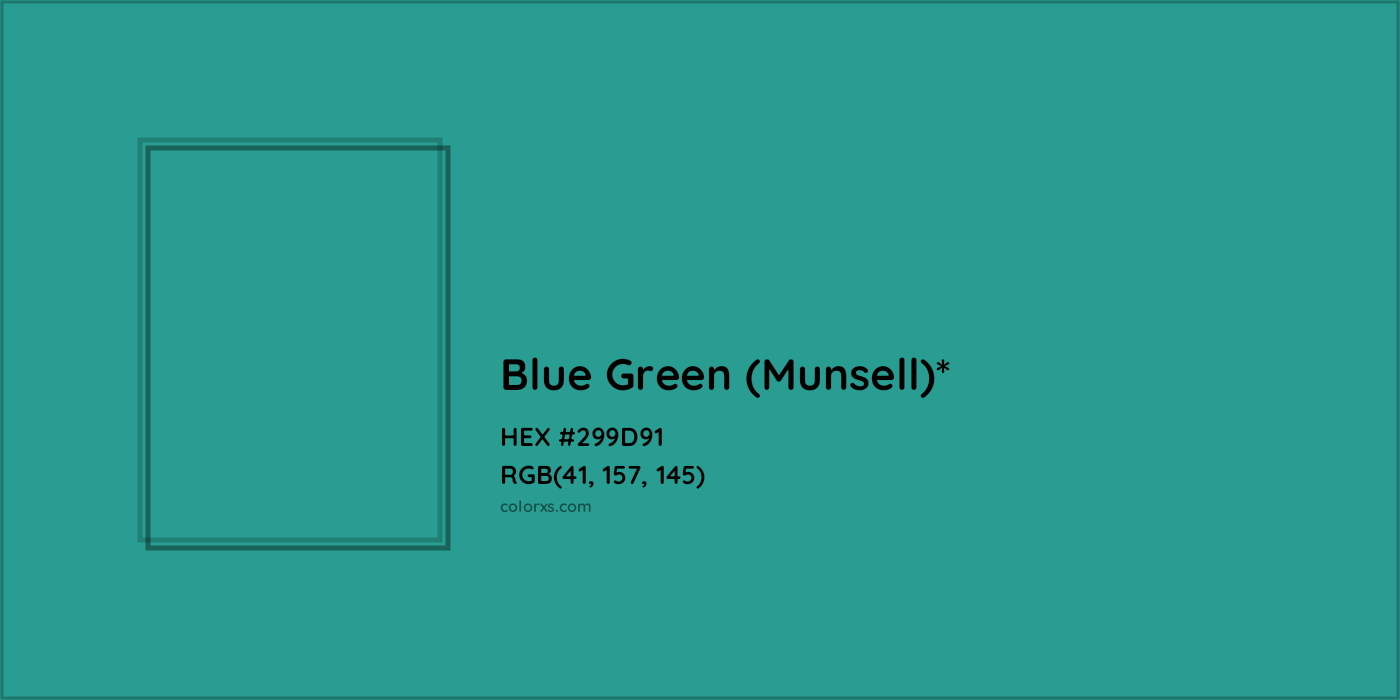 HEX #299D91 Color Name, Color Code, Palettes, Similar Paints, Images