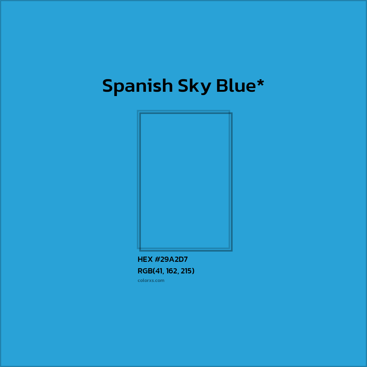 HEX #29A2D7 Color Name, Color Code, Palettes, Similar Paints, Images