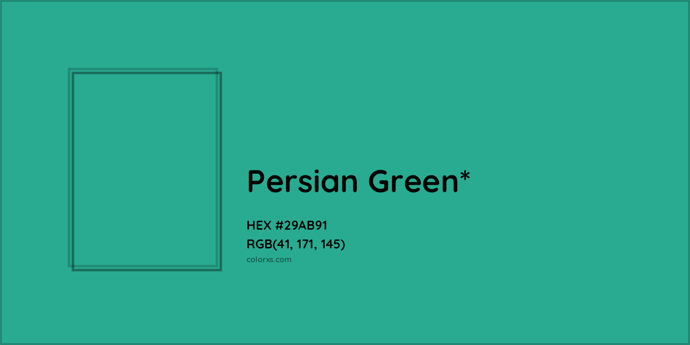 HEX #29AB91 Color Name, Color Code, Palettes, Similar Paints, Images
