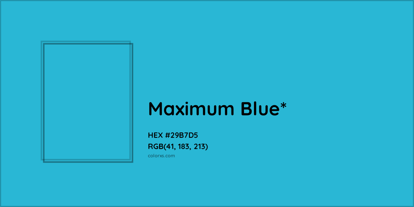 HEX #29B7D5 Color Name, Color Code, Palettes, Similar Paints, Images