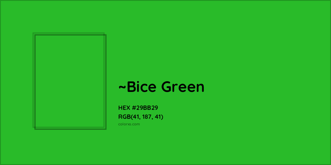 HEX #29BB29 Color Name, Color Code, Palettes, Similar Paints, Images