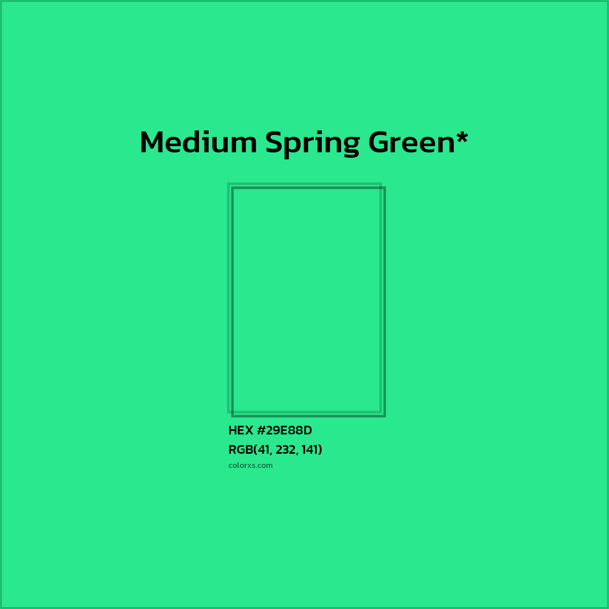 HEX #29E88D Color Name, Color Code, Palettes, Similar Paints, Images