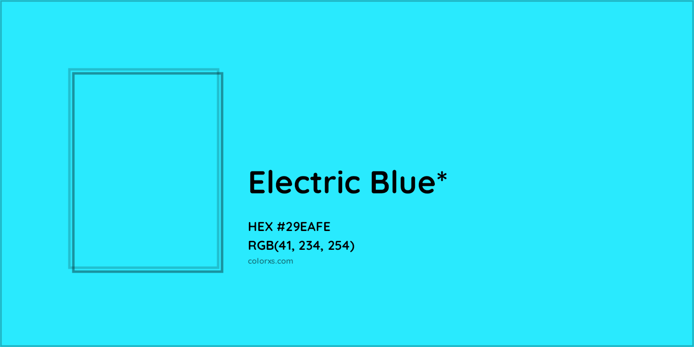 HEX #29EAFE Color Name, Color Code, Palettes, Similar Paints, Images