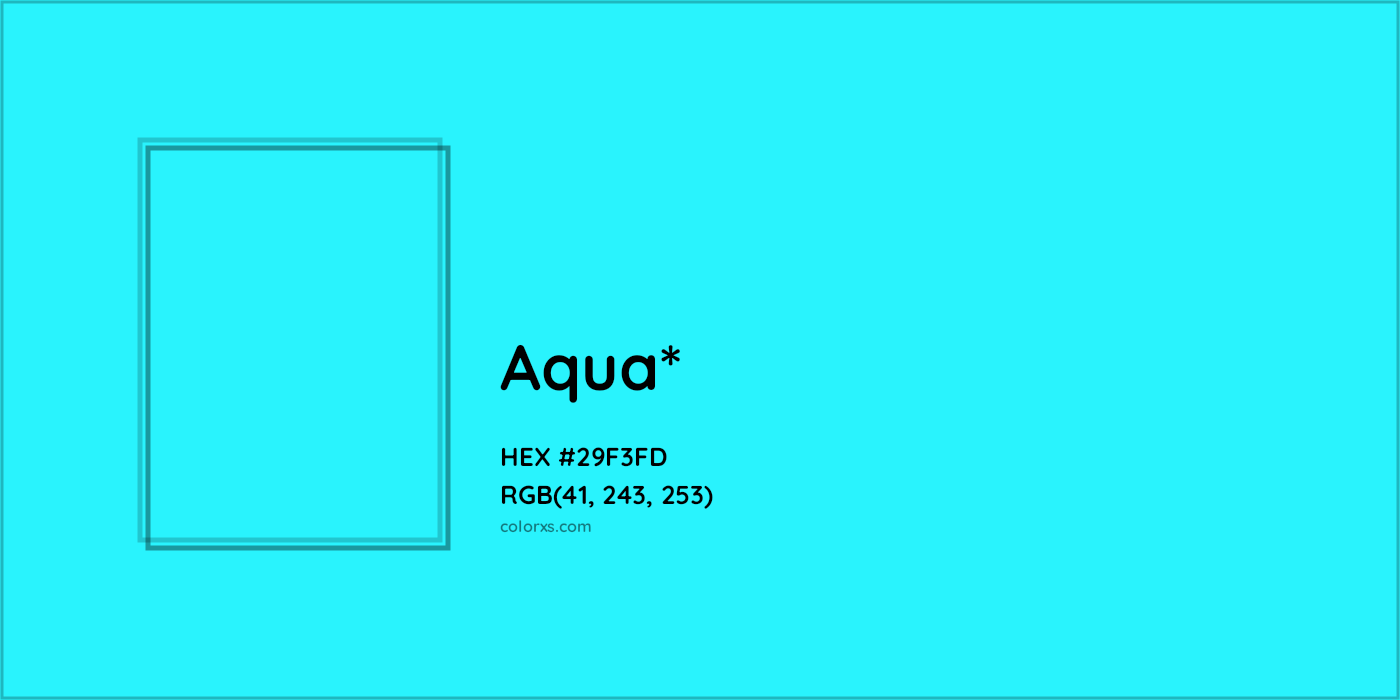 HEX #29F3FD Color Name, Color Code, Palettes, Similar Paints, Images