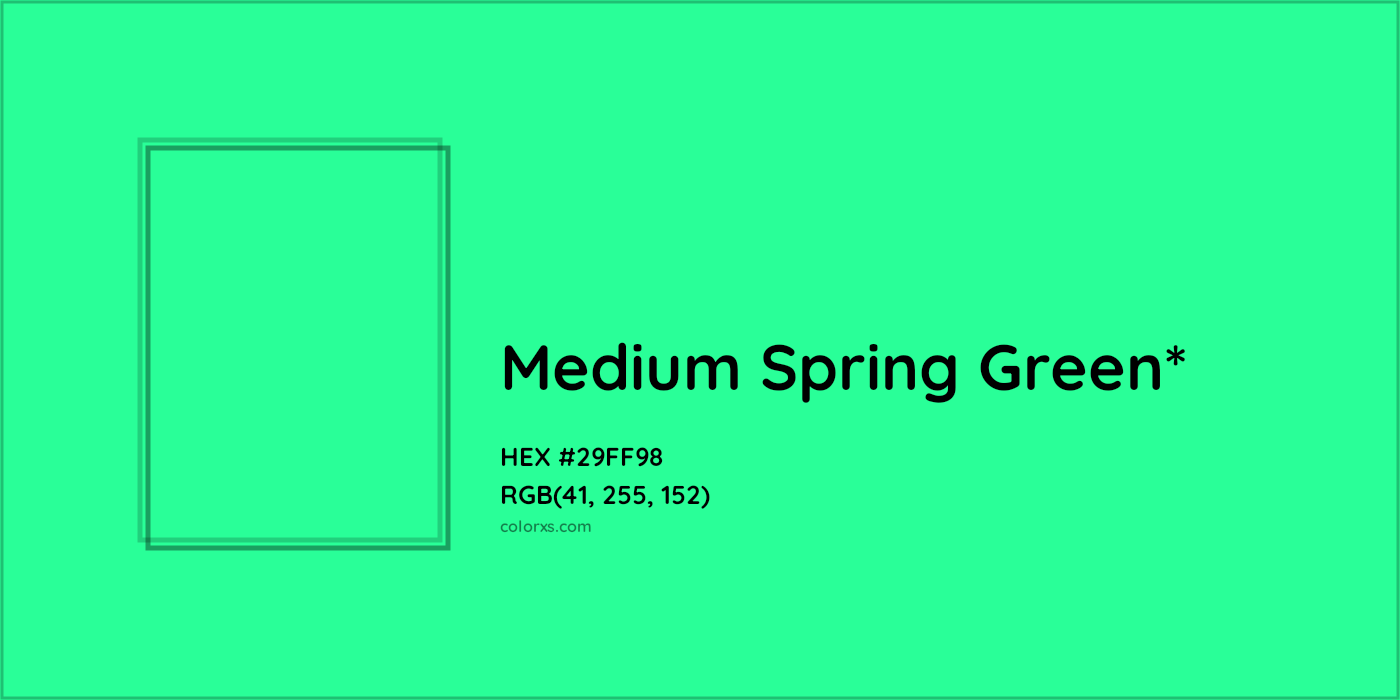 HEX #29FF98 Color Name, Color Code, Palettes, Similar Paints, Images
