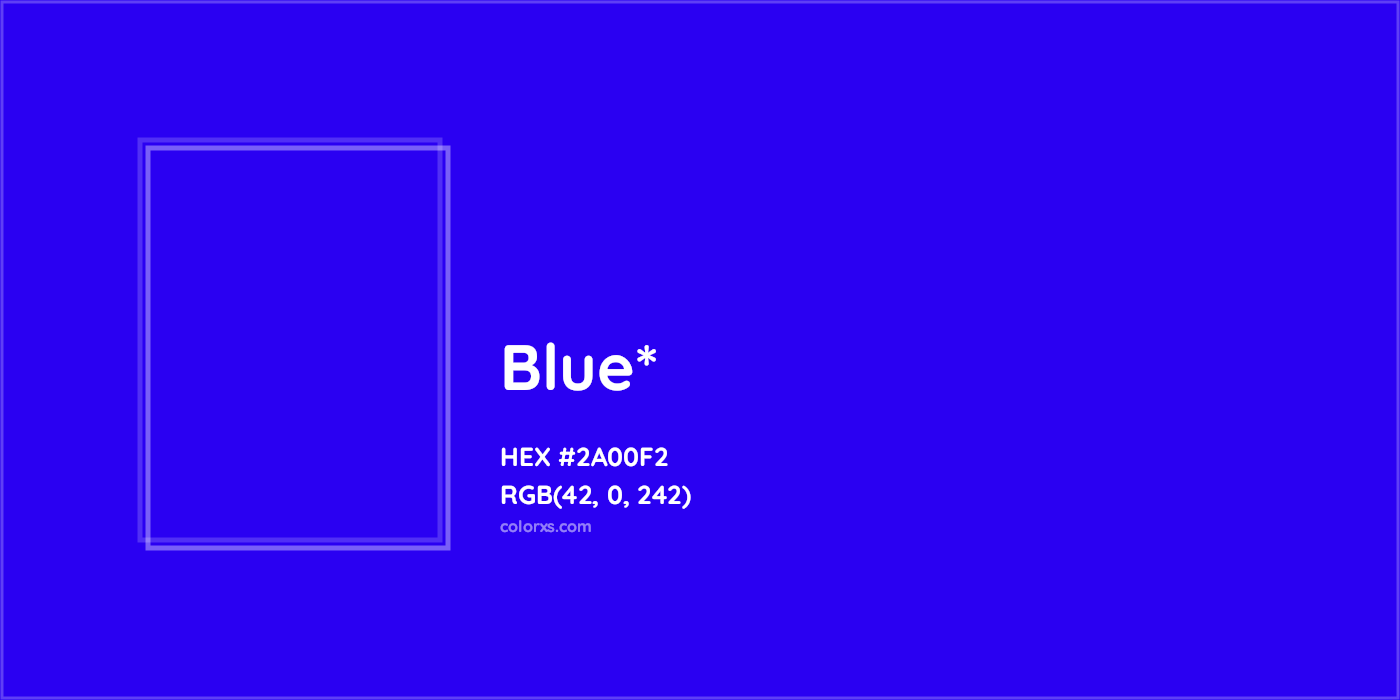 HEX #2A00F2 Color Name, Color Code, Palettes, Similar Paints, Images