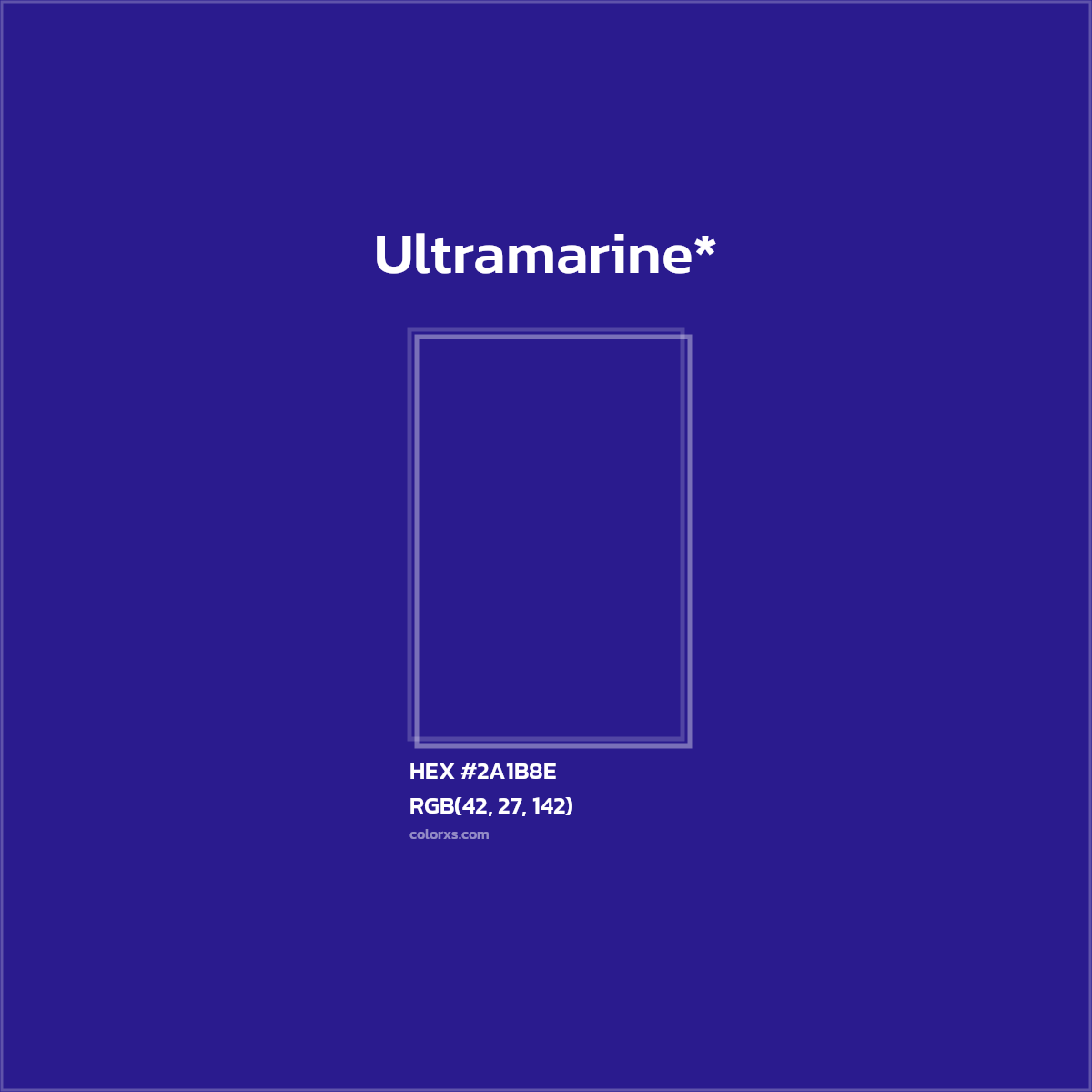 HEX #2A1B8E Color Name, Color Code, Palettes, Similar Paints, Images