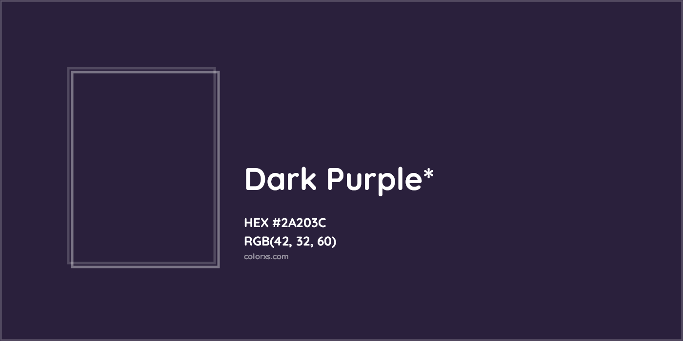 HEX #2A203C Color Name, Color Code, Palettes, Similar Paints, Images