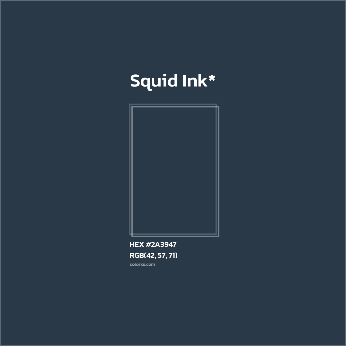 HEX #2A3947 Color Name, Color Code, Palettes, Similar Paints, Images