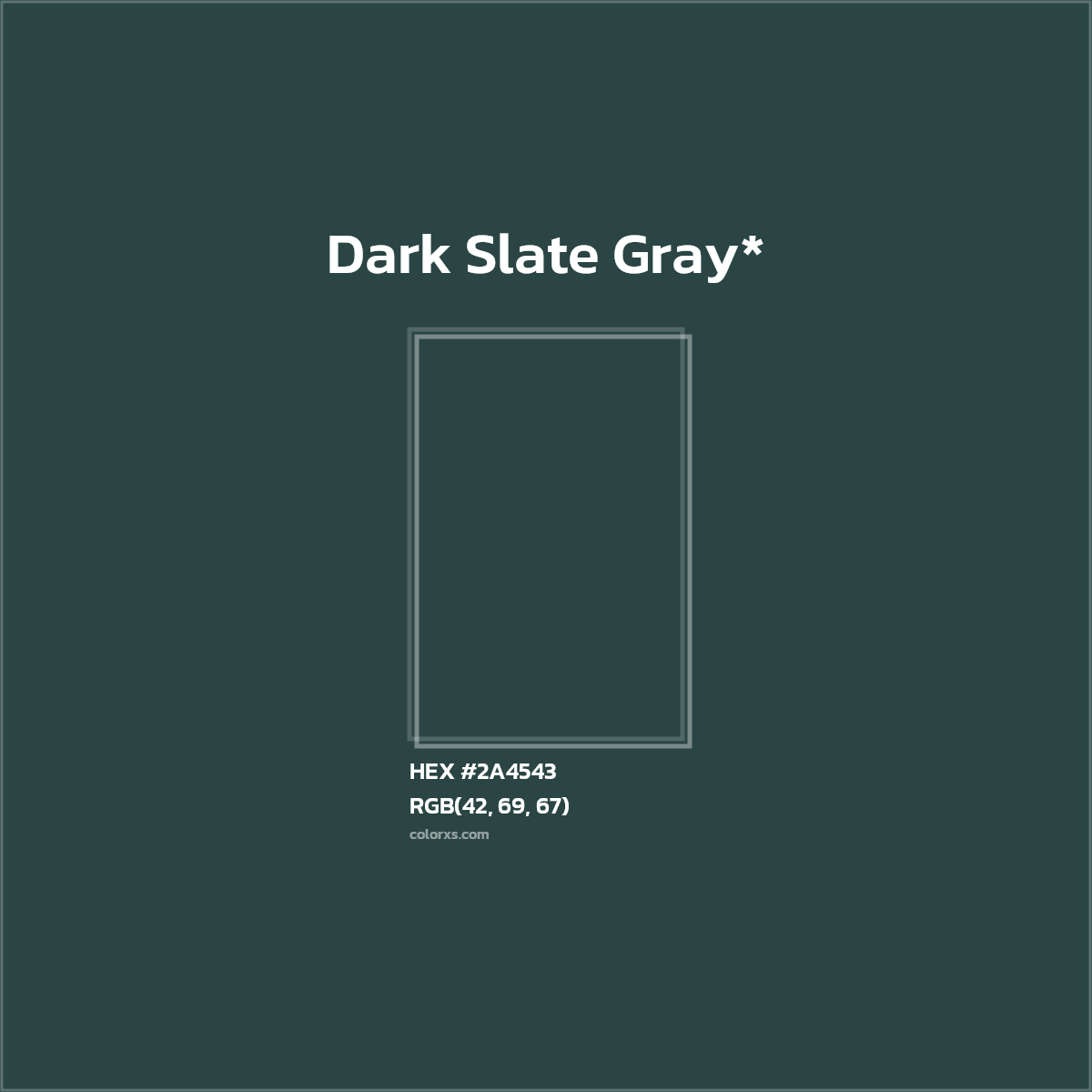HEX #2A4543 Color Name, Color Code, Palettes, Similar Paints, Images