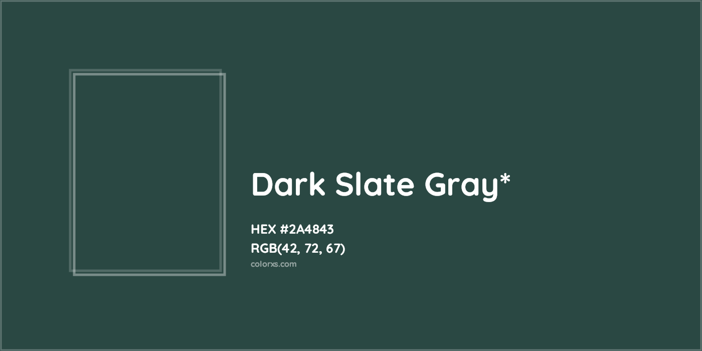 HEX #2A4843 Color Name, Color Code, Palettes, Similar Paints, Images