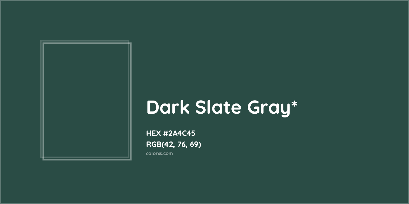 HEX #2A4C45 Color Name, Color Code, Palettes, Similar Paints, Images