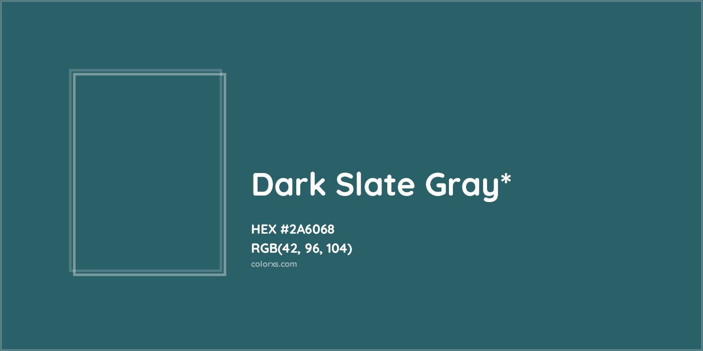 HEX #2A6068 Color Name, Color Code, Palettes, Similar Paints, Images