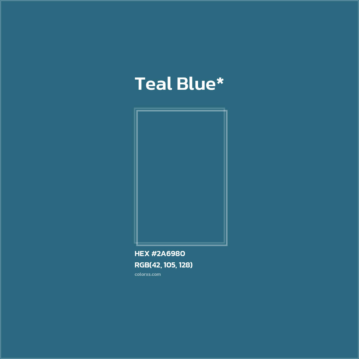 HEX #2A6980 Color Name, Color Code, Palettes, Similar Paints, Images