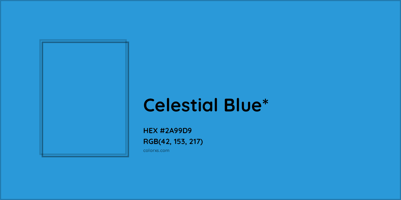 HEX #2A99D9 Color Name, Color Code, Palettes, Similar Paints, Images