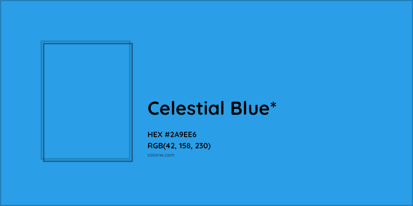 HEX #2A9EE6 Color Name, Color Code, Palettes, Similar Paints, Images
