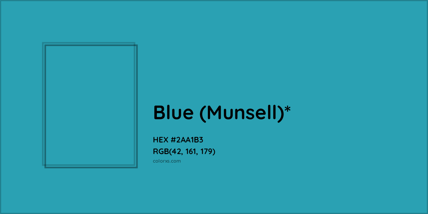 HEX #2AA1B3 Color Name, Color Code, Palettes, Similar Paints, Images