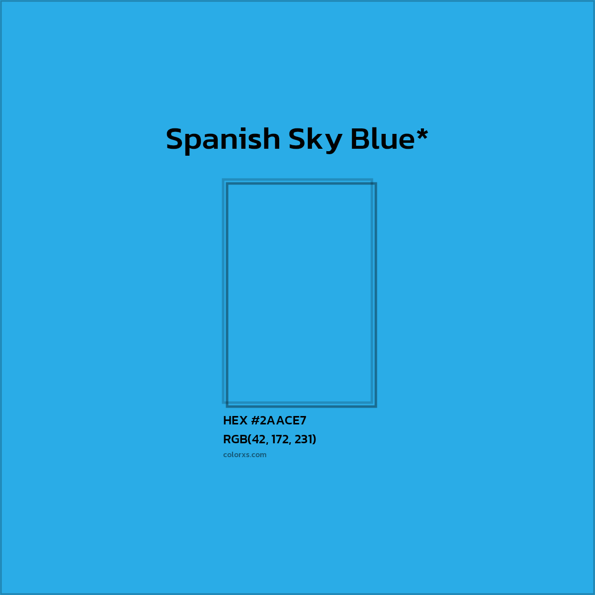 HEX #2AACE7 Color Name, Color Code, Palettes, Similar Paints, Images