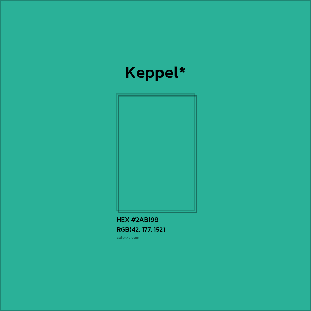 HEX #2AB198 Color Name, Color Code, Palettes, Similar Paints, Images