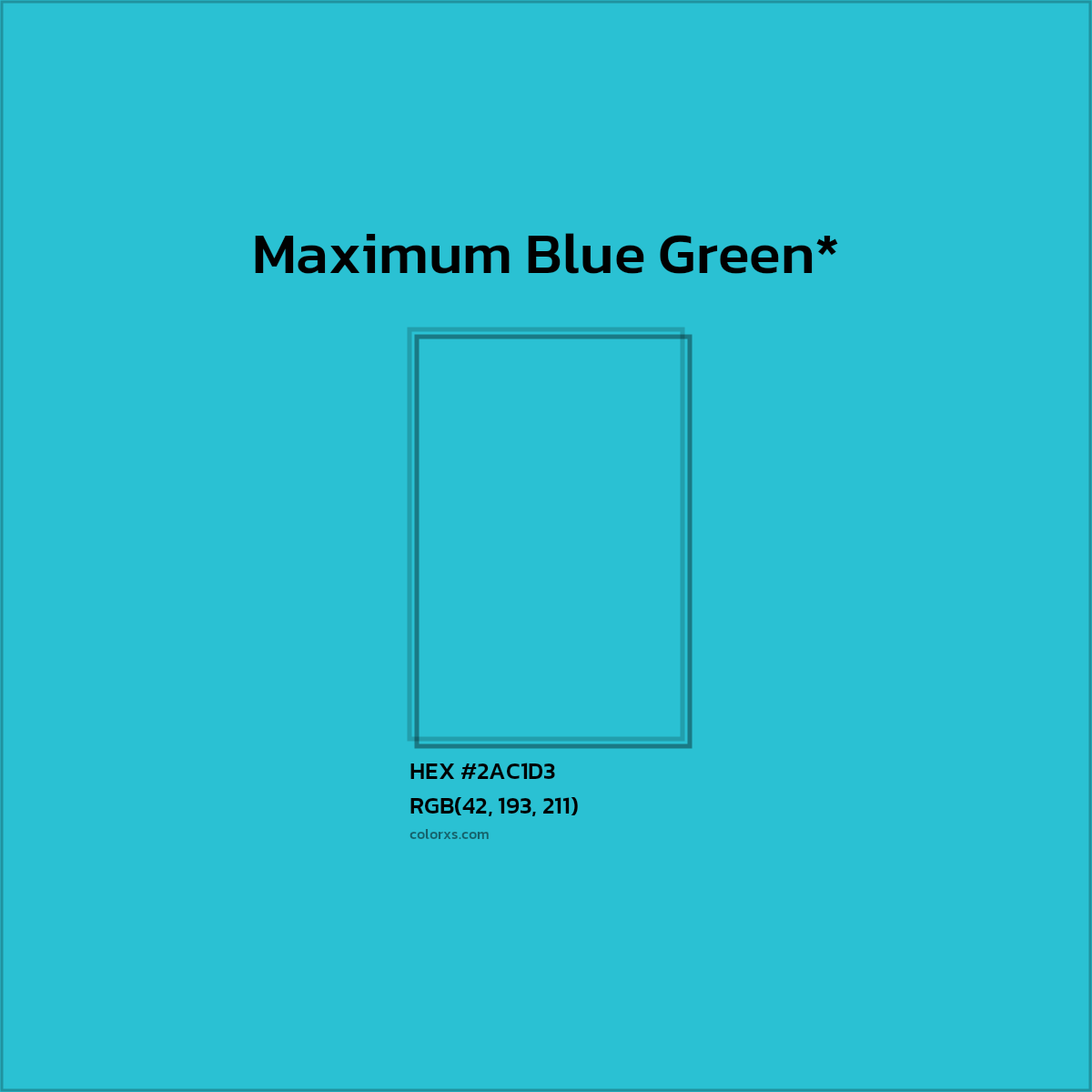HEX #2AC1D3 Color Name, Color Code, Palettes, Similar Paints, Images