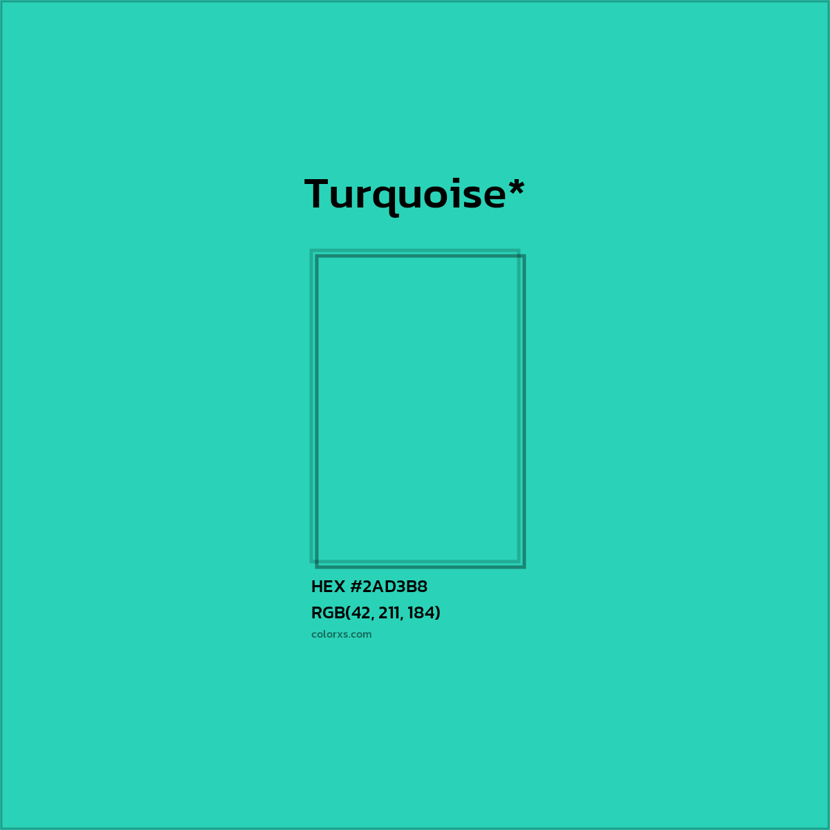 HEX #2AD3B8 Color Name, Color Code, Palettes, Similar Paints, Images