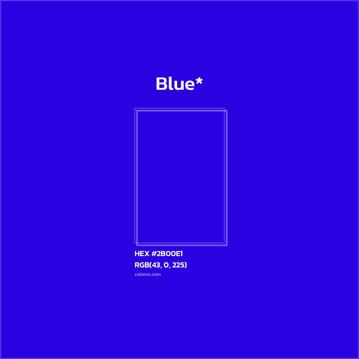 HEX #2B00E1 Color Name, Color Code, Palettes, Similar Paints, Images