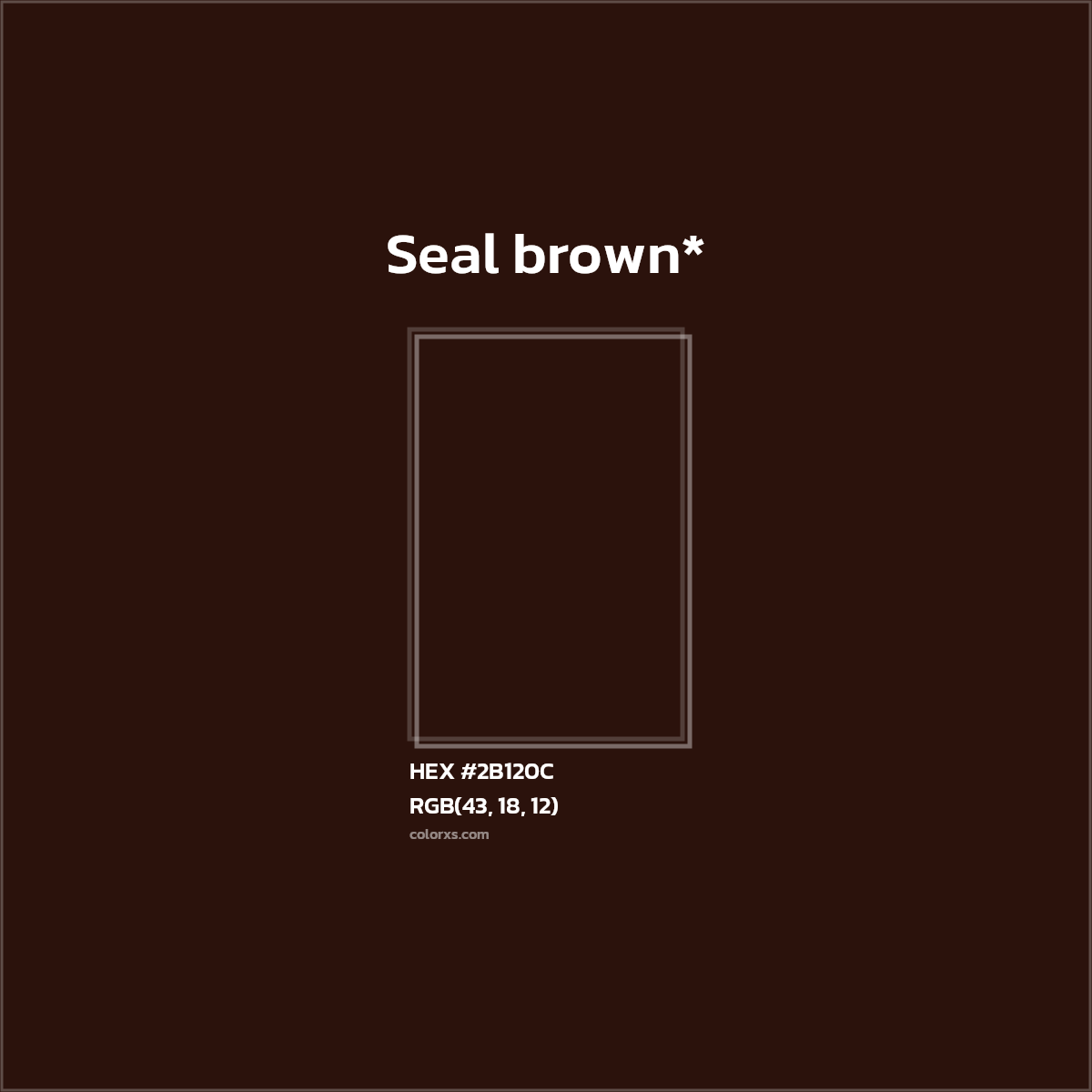 HEX #2B120C Color Name, Color Code, Palettes, Similar Paints, Images