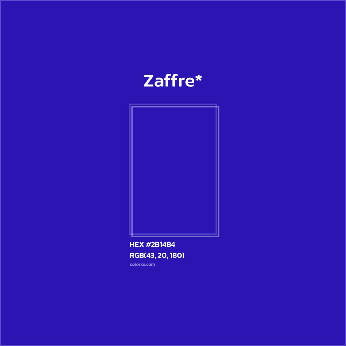 HEX #2B14B4 Color Name, Color Code, Palettes, Similar Paints, Images