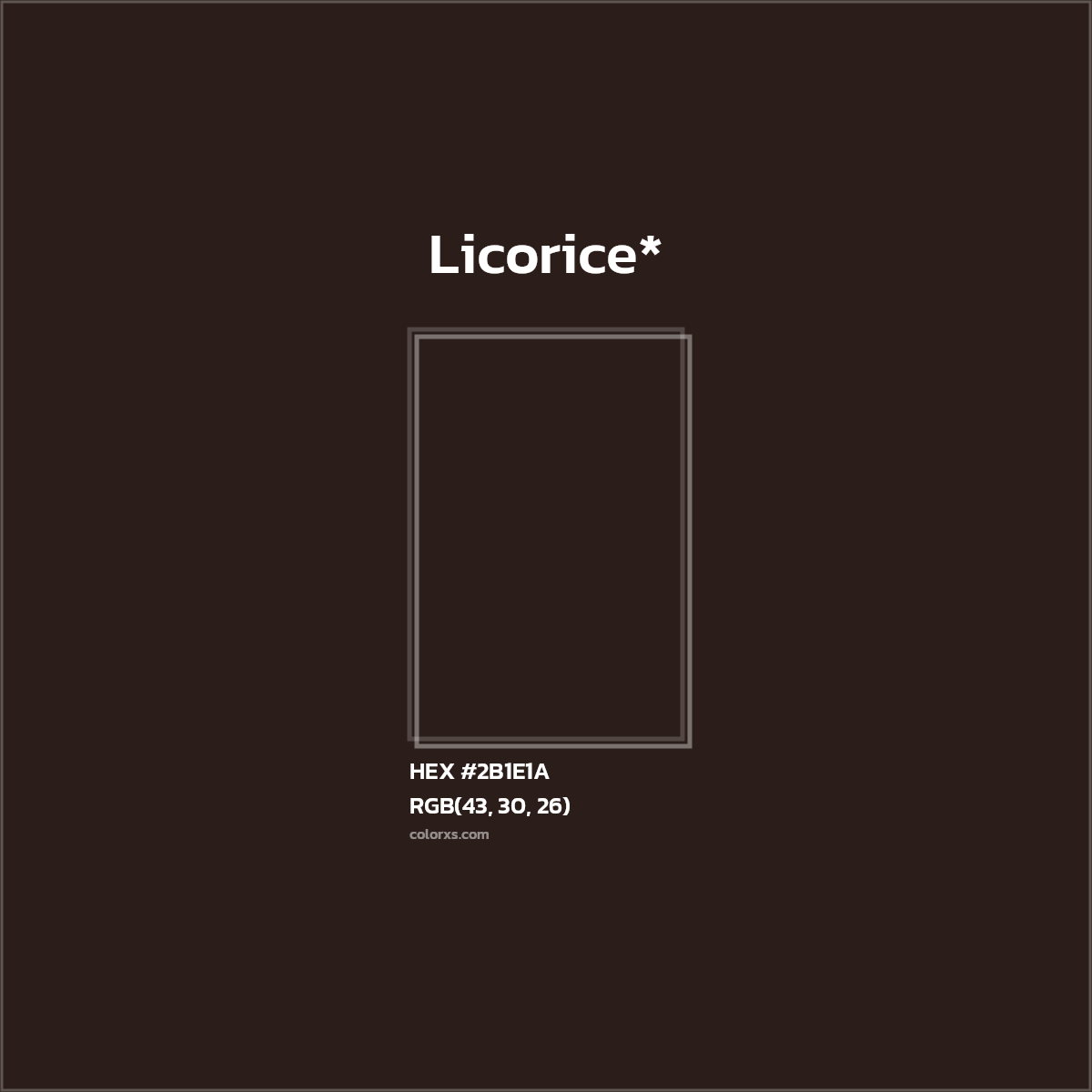 HEX #2B1E1A Color Name, Color Code, Palettes, Similar Paints, Images