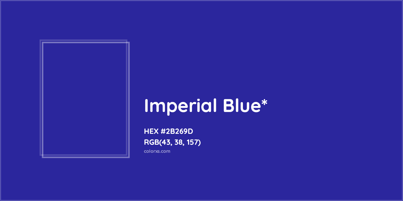 HEX #2B269D Color Name, Color Code, Palettes, Similar Paints, Images