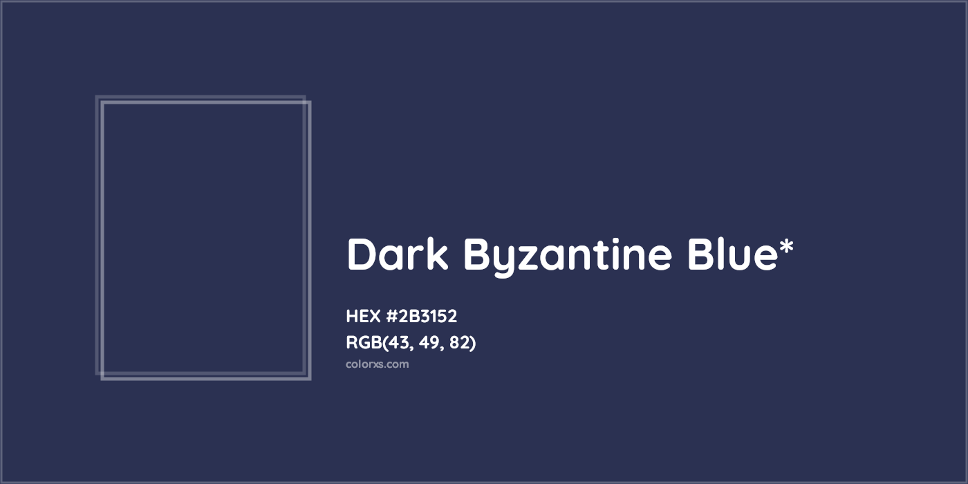 HEX #2B3152 Color Name, Color Code, Palettes, Similar Paints, Images