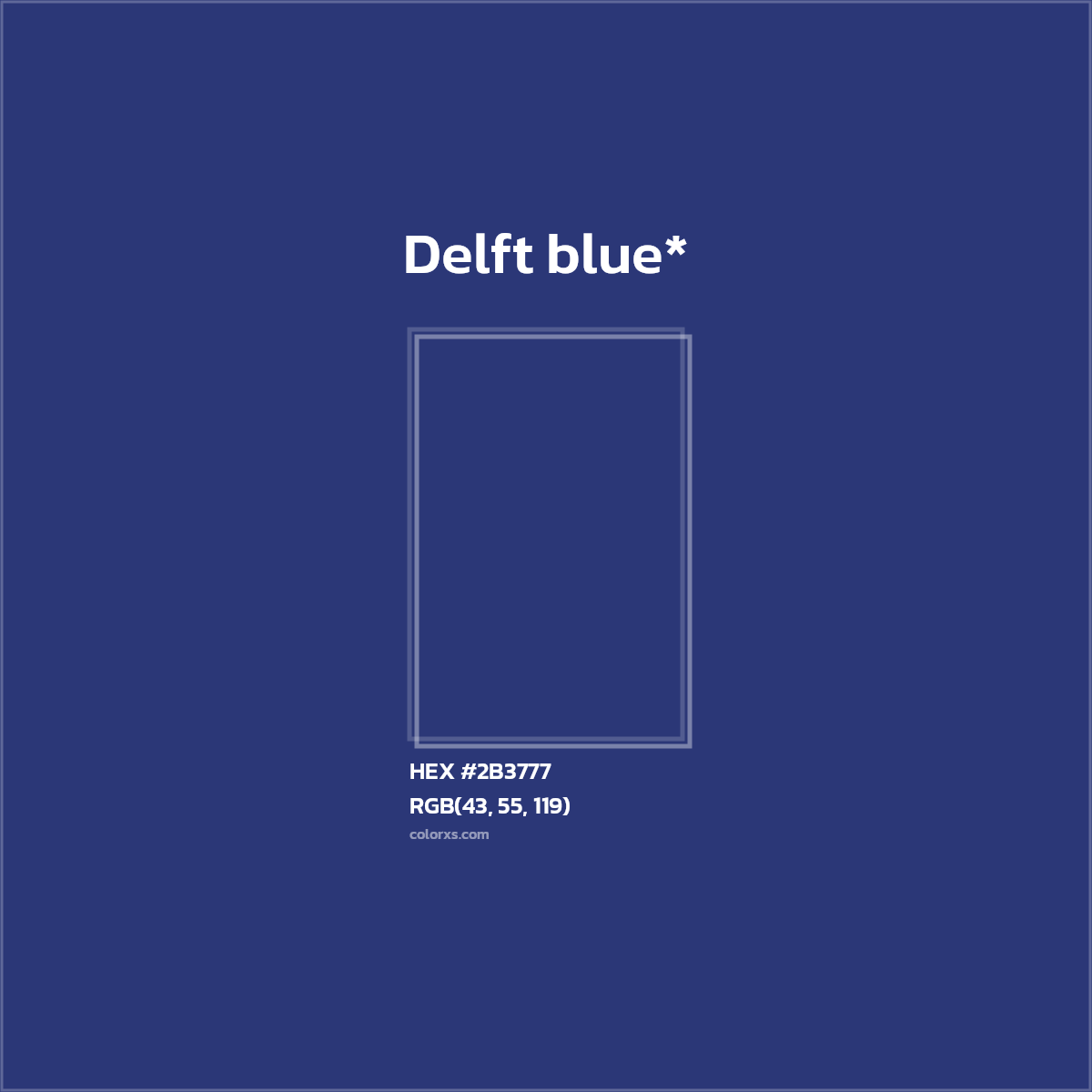 HEX #2B3777 Color Name, Color Code, Palettes, Similar Paints, Images