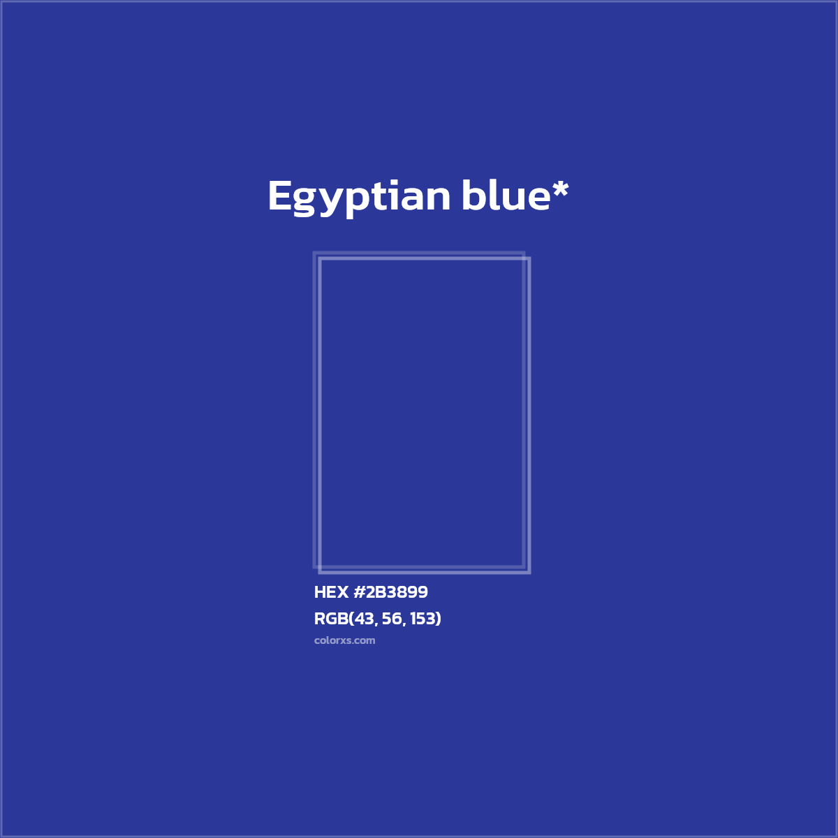 HEX #2B3899 Color Name, Color Code, Palettes, Similar Paints, Images