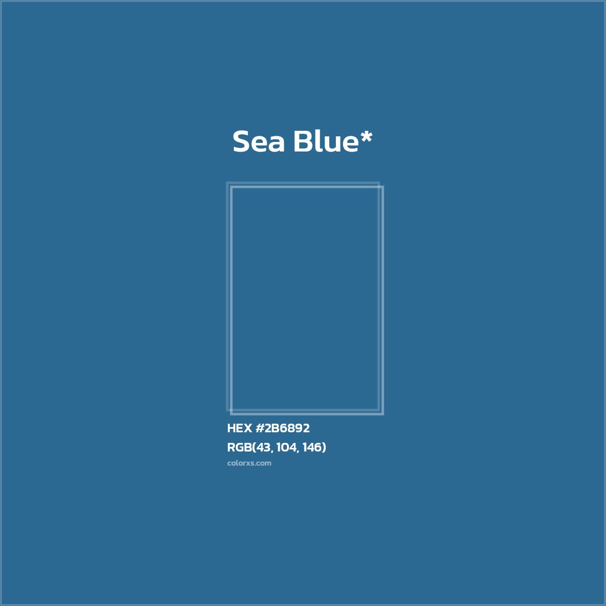 HEX #2B6892 Color Name, Color Code, Palettes, Similar Paints, Images